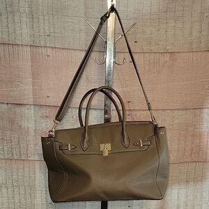 Taupe Vegan Leather Handbag